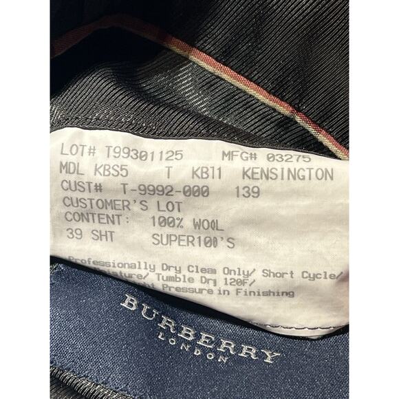 Burberry London 39S Charcoal Gray Super 100s Blazer Sport Coat Jacket - Picture 14 of 14
